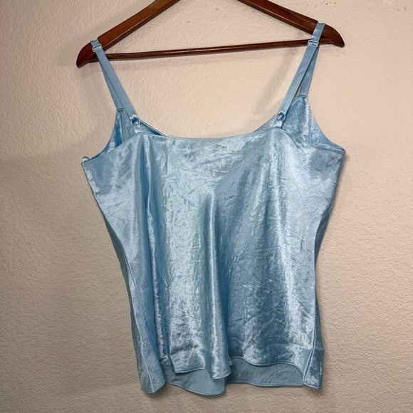 Vince Blue Cowl Neck Satin Camisole Women's Large - Picture 6 of 9